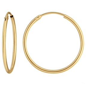 Paar Ohrringe Creolen rund schlicht Ohrschmuck aus 585 Gold Gelbgold 24x1,5mm
