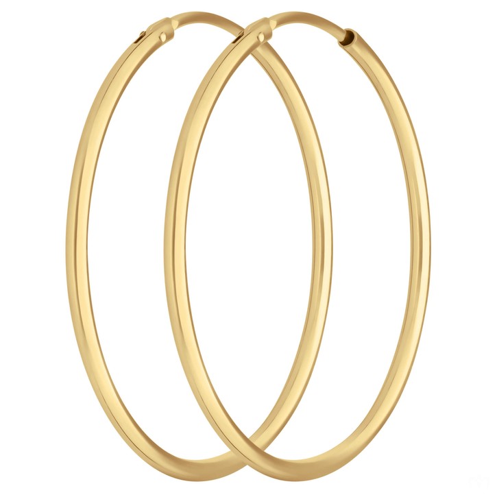 Paar Ohrringe Creolen rund schlicht aus 333 Gelbgold 30x1.5mm