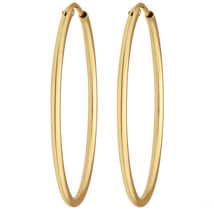 Paar Ohrringe Creolen rund schlicht aus 333 Gelbgold 30x1.5mm