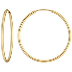 Paar Ohrringe Creolen rund schlicht Ohrschmuck aus 333 Gold Gelbgold 30x1,5mm