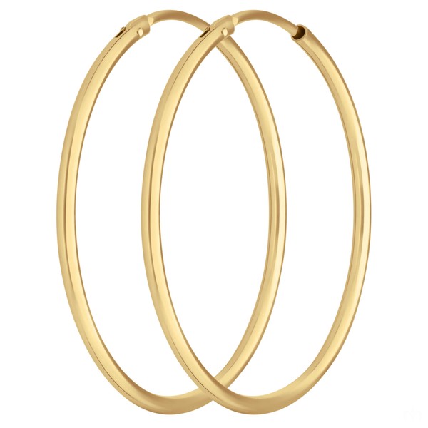 Paar Ohrringe Creolen rund schlicht aus 333 Gelbgold 30x1.5mm