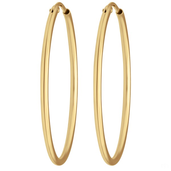 Paar Ohrringe Creolen rund schlicht aus 333 Gelbgold 30x1.5mm