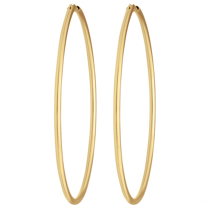 Paar Ohrringe Creolen rund schlicht aus 333 Gelbgold 44x1.5mm