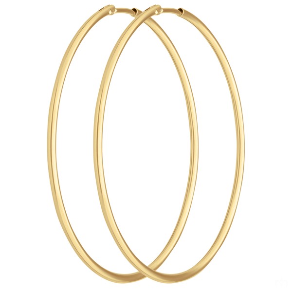 Paar Ohrringe Creolen rund schlicht aus 333 Gelbgold 44x1.5mm