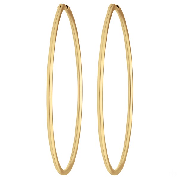 Paar Ohrringe Creolen rund schlicht aus 333 Gelbgold 44x1.5mm