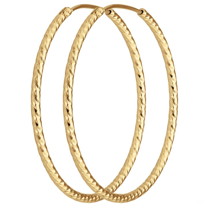 Creolen rund diamantiert 925 Silber gelb vergoldet 38.7x1.8mm
