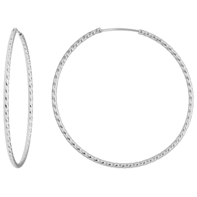 Paar Ohrringe Creolen rund diamantiert Ohrschmuck aus 925 Silber 50x1,8mm