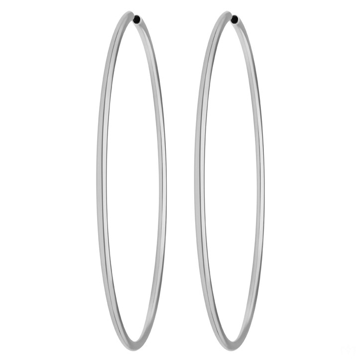 Paar Creolen rund groß XL aus 925 Silber rhodiniert 70x2mm