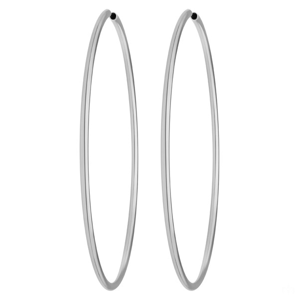 Paar Creolen rund groß XL aus 925 Silber rhodiniert 70x2mm