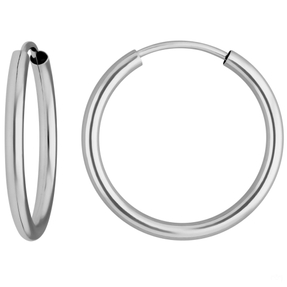Paar Ohrringe Creolen rund schlicht Ohrschmuck aus 585 Gold Weißgold 20x2mm