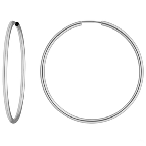Paar Ohrringe Creolen rund schlicht Ohrschmuck aus 585 Gold Weißgold 39x2mm