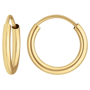 Paar Ohrringe Creolen rund schlicht Ohrschmuck aus 333 Gold Gelbgold 13x2mm