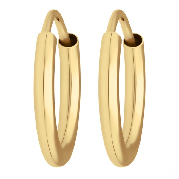 Paar Ohrringe Creolen rund schlicht aus 333 Gelbgold 13x2mm