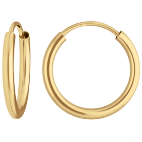 Paar Ohrringe Creolen rund schlicht Ohrschmuck aus 585 Gold Gelbgold 16x2mm