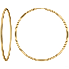 Paar Ohrringe Creolen rund schlicht Ohrschmuck aus 333 Gold Gelbgold 48x1,7mm