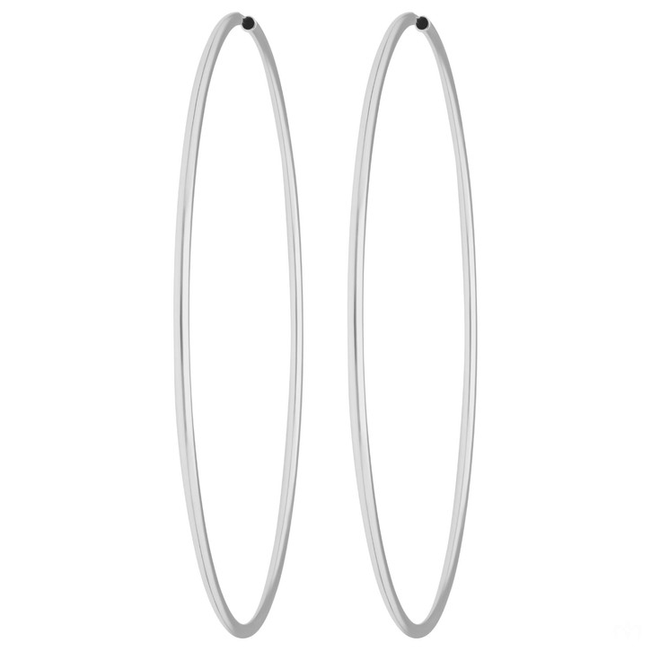 Paar Ohrringe Creolen rund groß XXL aus 925 Silber 79x2mm