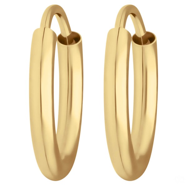 Paar Ohrringe Creolen rund schlicht aus 333 Gelbgold 13x2mm