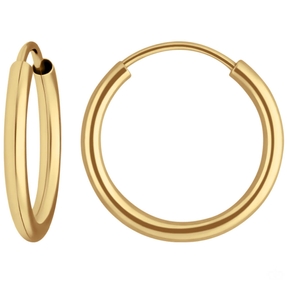 Paar Ohrringe Creolen rund schlicht Ohrschmuck aus 333 Gold Gelbgold 15x2mm