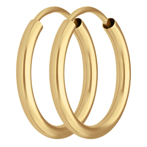 Paar Ohrringe Creolen rund schlicht aus 333 Gelbgold 15x2mm