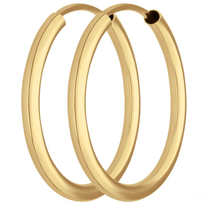 Paar Ohrringe Creolen rund schlicht aus 333 Gelbgold 19x2mm
