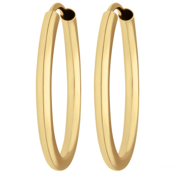 Paar Ohrringe Creolen rund schlicht aus 333 Gelbgold 19x2mm