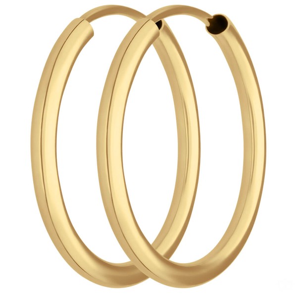 Paar Ohrringe Creolen rund schlicht aus 333 Gelbgold 19x2mm