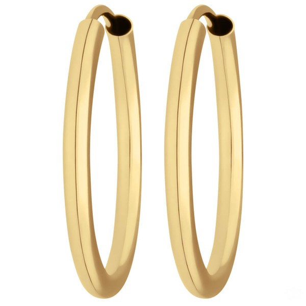 Paar Ohrringe Creolen rund schlicht aus 333 Gelbgold 19x2mm