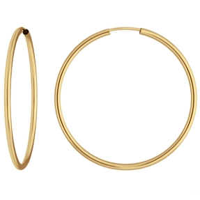 Paar Ohrringe Creolen rund schlicht Ohrschmuck aus 585 Gold Gelbgold 39x2,5mm
