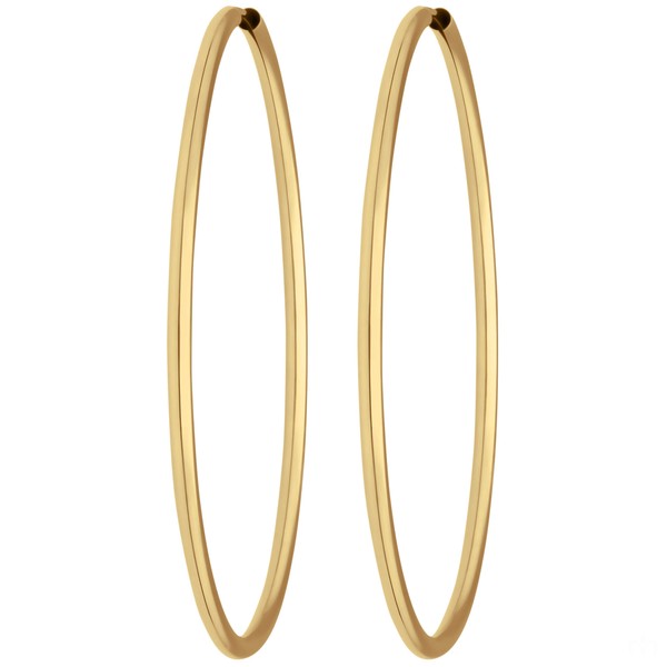 Paar Ohrringe Creolen rund schlicht aus 333 Gelbgold 48x1.5mm
