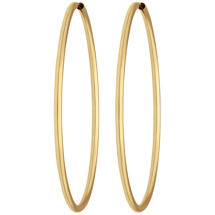 Paar Ohrringe Creolen rund schlicht aus 585 Gelbgold 48x1.5mm