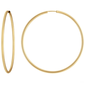 Paar Ohrringe Creolen rund schlicht Ohrschmuck aus 585 Gold Gelbgold 48x1,5mm