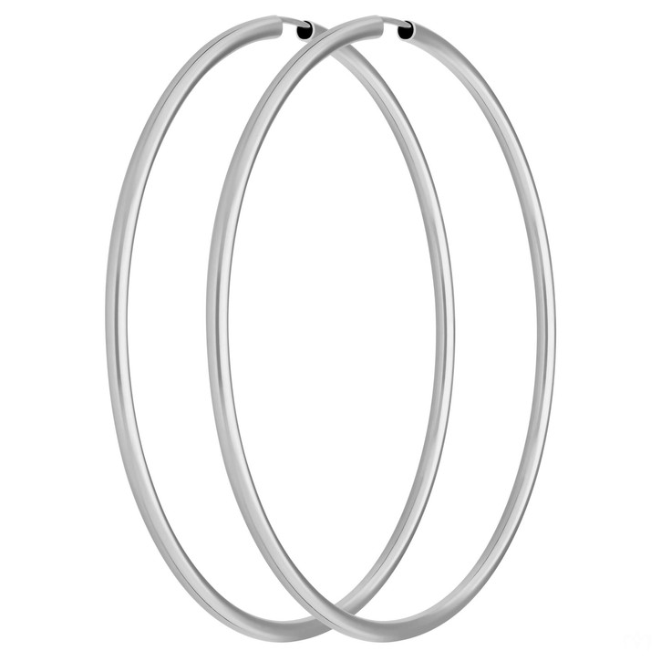 Paar Creolen rund groß XL aus 925 Silber rhodiniert 70x2.5mm
