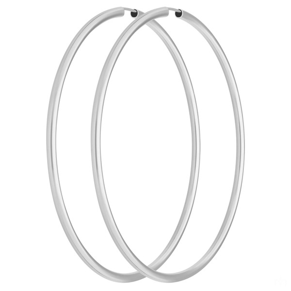 Paar Ohrringe Creolen rund groß XL aus 925 Silber 70x2.5mm