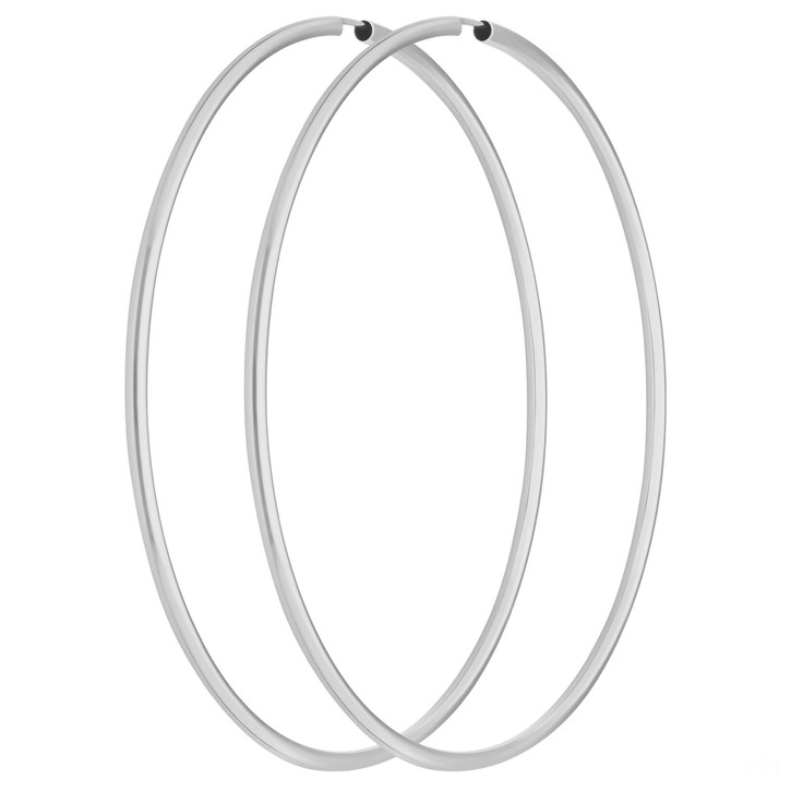 Paar Ohrringe Creolen rund groß XXL aus 925 Silber 80x2.5mm