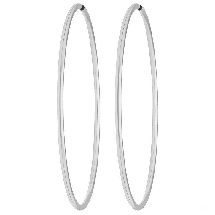 Paar Ohrringe Creolen rund groß XXL aus 925 Silber 80x2.5mm