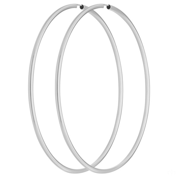 Paar Ohrringe Creolen rund groß XXL aus 925 Silber 80x2.5mm