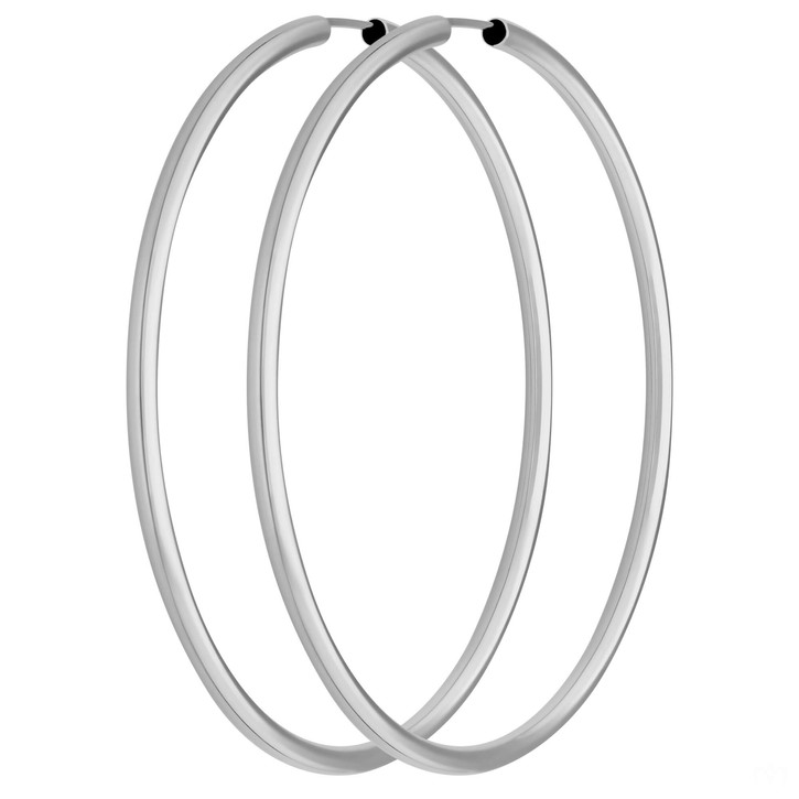 Paar Creolen rund groß aus 925 Silber rhodiniert 60x2.5mm