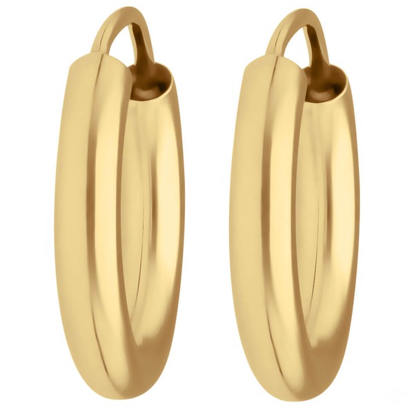 Paar Ohrringe Creolen rund schlicht aus 585 Gelbgold 15x2.5mm