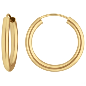 Paar Ohrringe Creolen rund schlicht Ohrschmuck aus 585 Gold Gelbgold 20x2,5mm