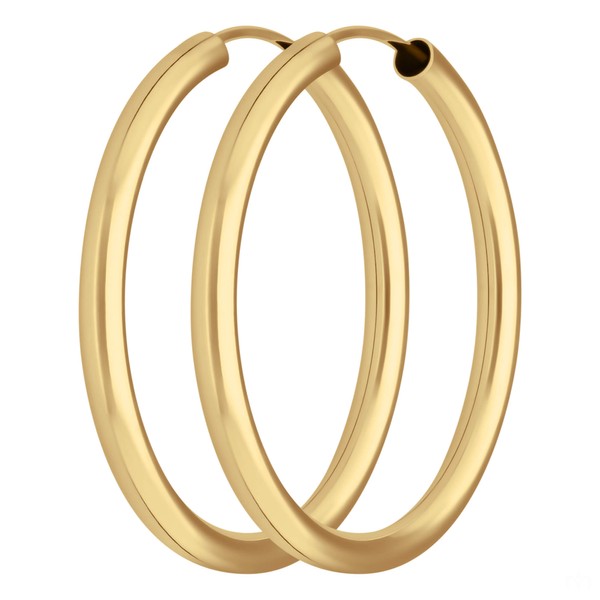 Paar Ohrringe Creolen rund schlicht aus 333 Gelbgold 29x2.5mm