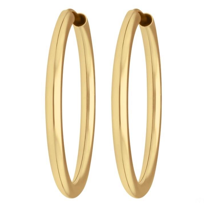 Paar Ohrringe Creolen rund schlicht aus 585 Gelbgold 29x2.5mm
