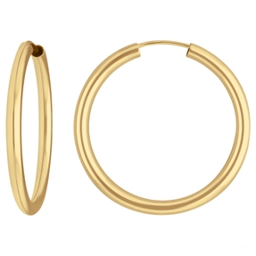 Paar Ohrringe Creolen rund schlicht Ohrschmuck aus 585 Gold Gelbgold 29x2,5mm