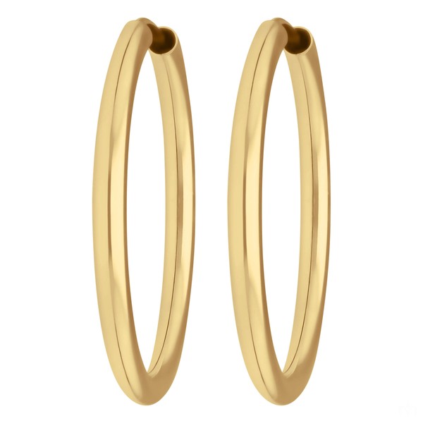 Paar Ohrringe Creolen rund schlicht aus 585 Gelbgold 29x2.5mm