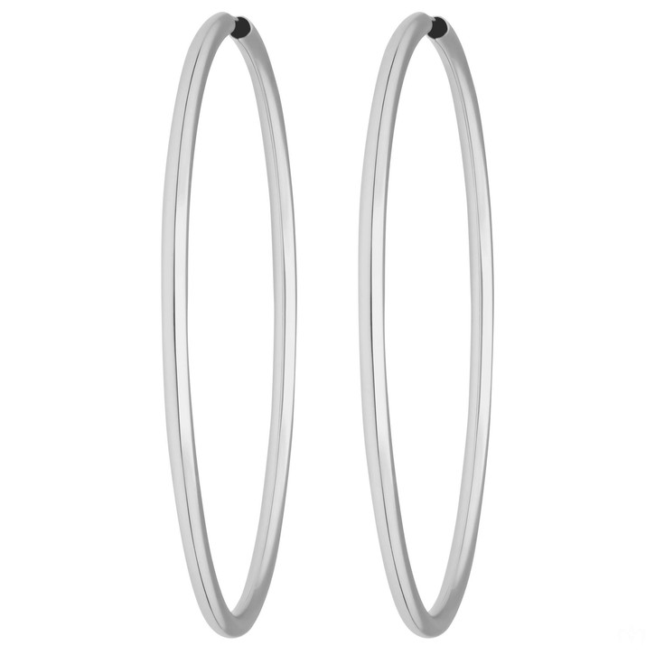 Paar Ohrringe Creolen rund groß aus 925 Silber 60x2.5mm