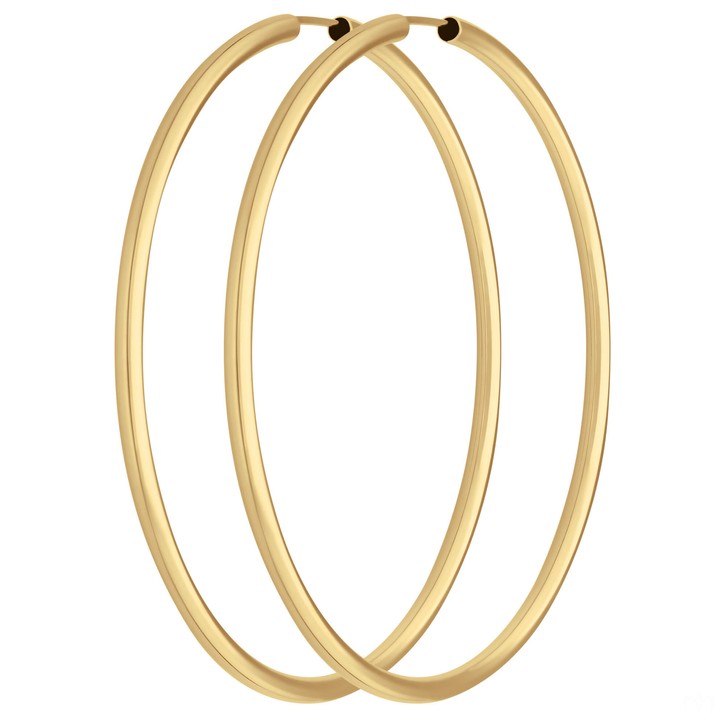 Paar Ohrringe Creolen rund groß aus 585 Gelbgold 60x2.5mm