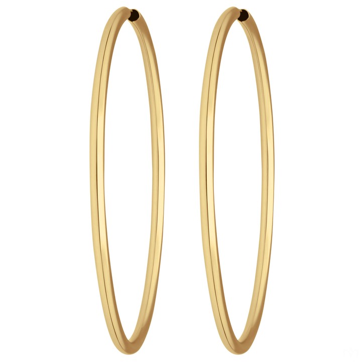 Paar Ohrringe Creolen rund groß aus 585 Gelbgold 60x2.5mm