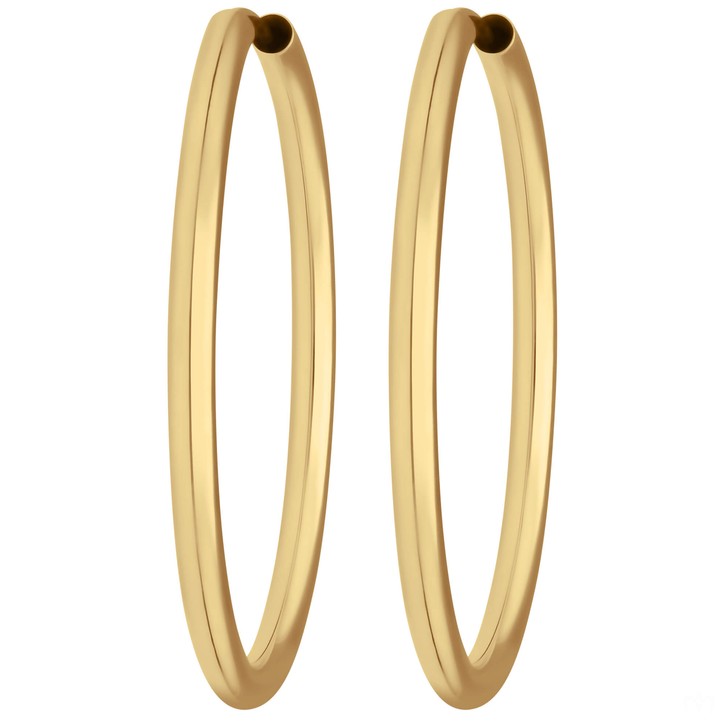 Paar Ohrringe Creolen rund schlicht aus 333 Gelbgold 37x2.5mm