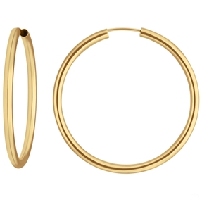 Paar Ohrringe Creolen rund schlicht Ohrschmuck aus 333 Gold Gelbgold 37x2,5mm