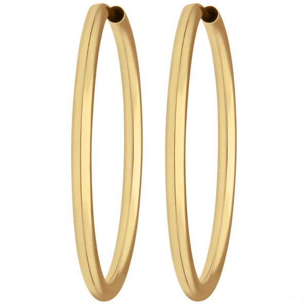 Paar Ohrringe Creolen rund schlicht aus 333 Gelbgold 37x2.5mm