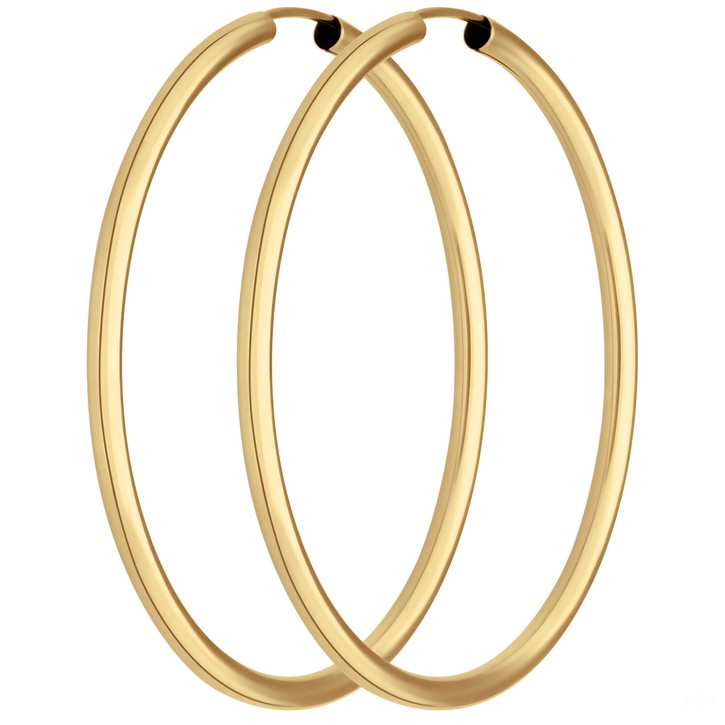 Paar Ohrringe Creolen rund schlicht aus 333 Gelbgold 48x2.5mm